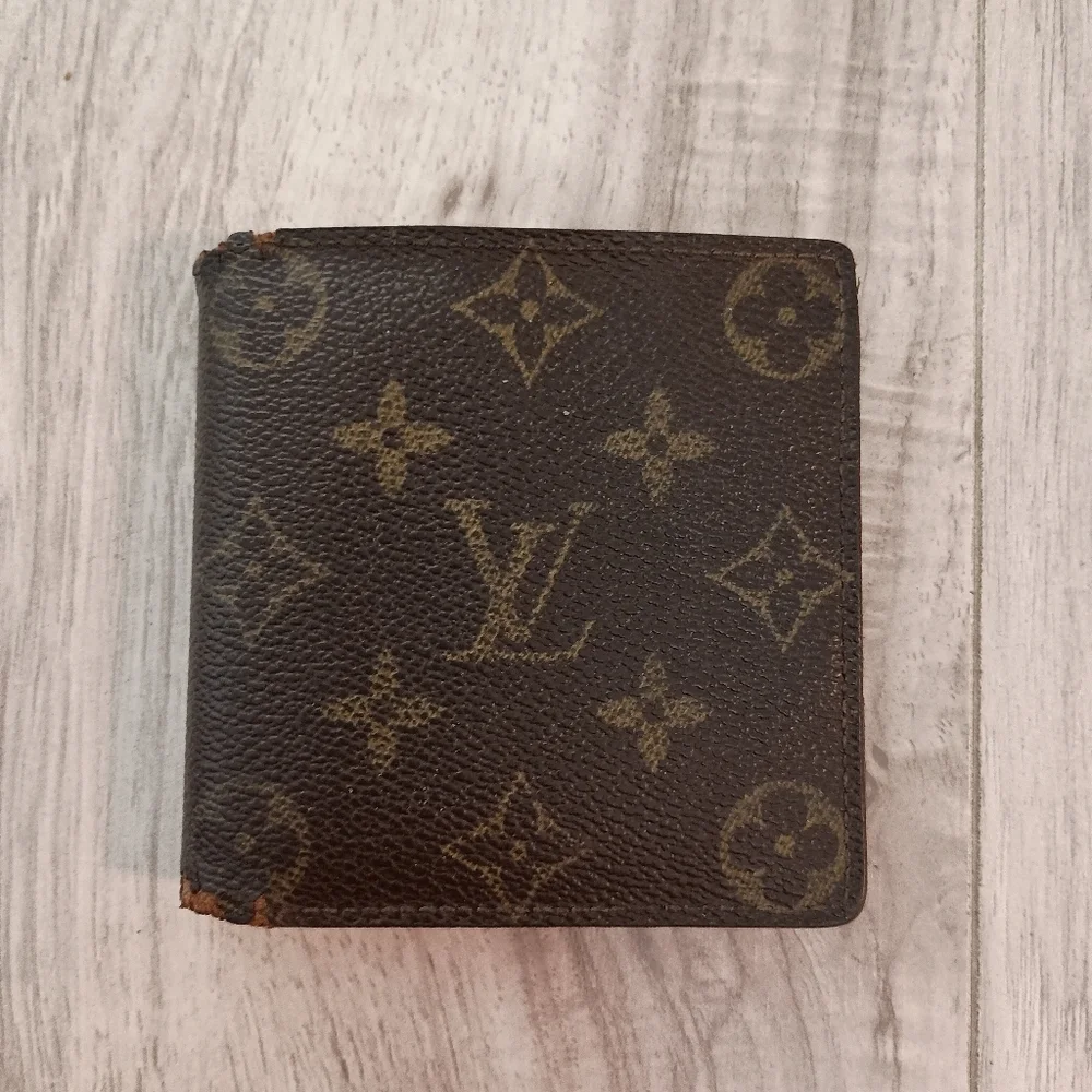 Authentic LOUIS VUITTON Monogram Wallet Marco Bi-fold Browns Vintage